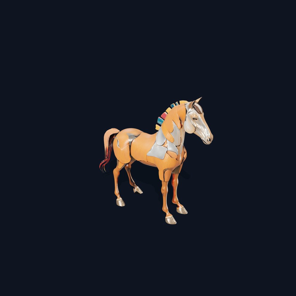 Rustic Metallic Horse model pack